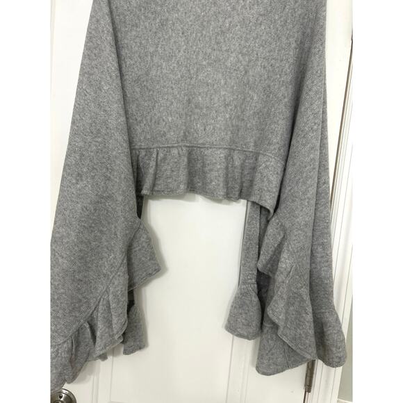Precious Fibers 100% Cashmere Gray Ruffle Shawl/Scarf/Ruana One size New - Picture 8 of 13